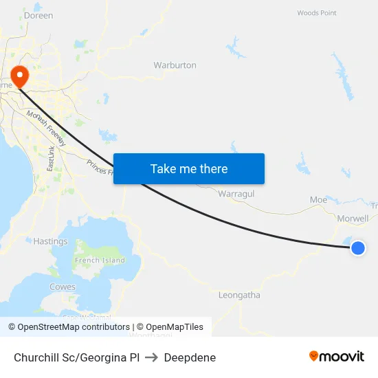 Churchill Sc/Georgina Pl to Deepdene map