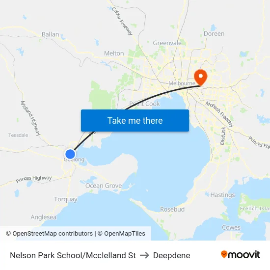 Nelson Park School/Mcclelland St to Deepdene map
