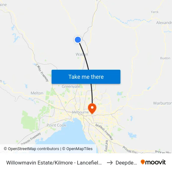 Willowmavin Estate/Kilmore - Lancefield Rd to Deepdene map