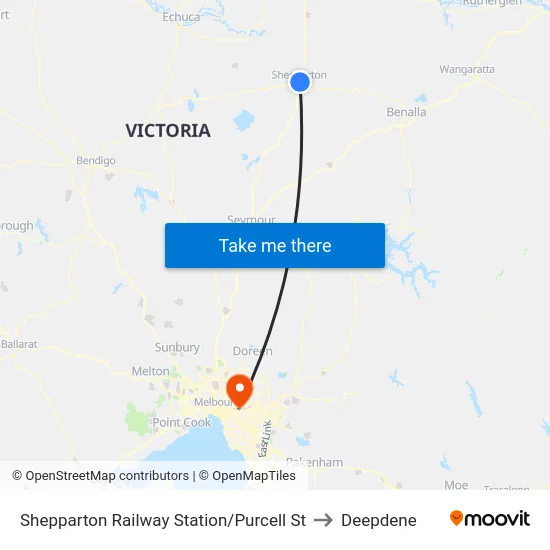 Shepparton Railway Station/Purcell St to Deepdene map