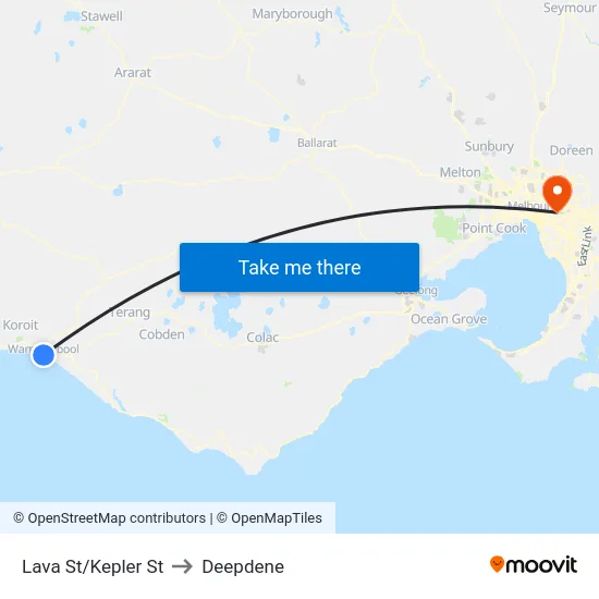 Lava St/Kepler St to Deepdene map