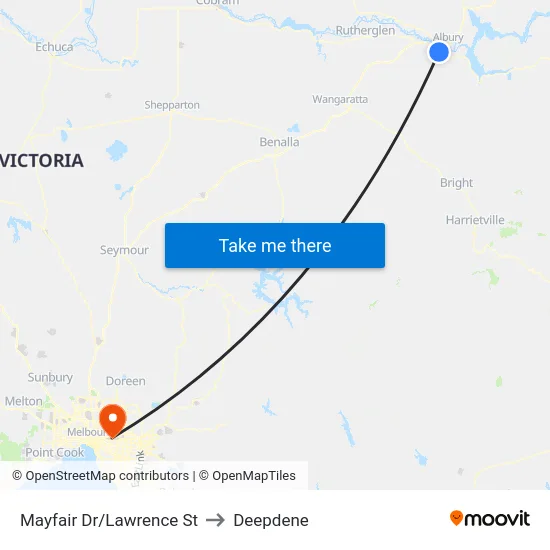 Mayfair Dr/Lawrence St to Deepdene map