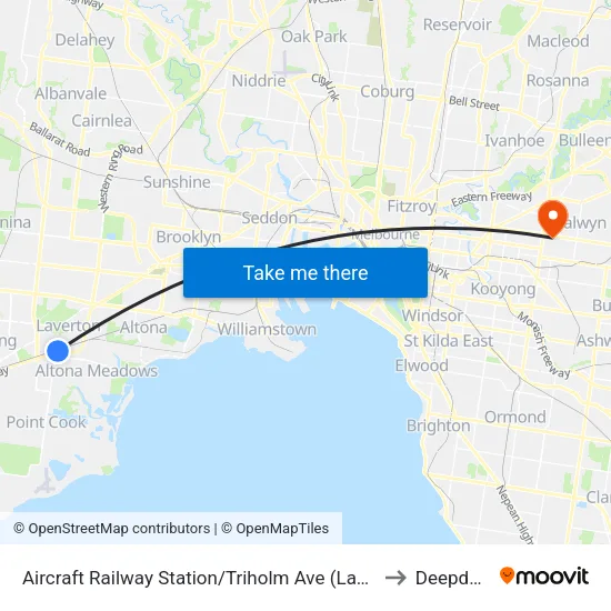 Aircraft Station/Triholm Ave to Deepdene map