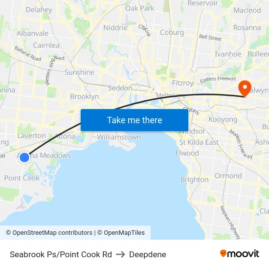 Seabrook Ps/Point Cook Rd to Deepdene map