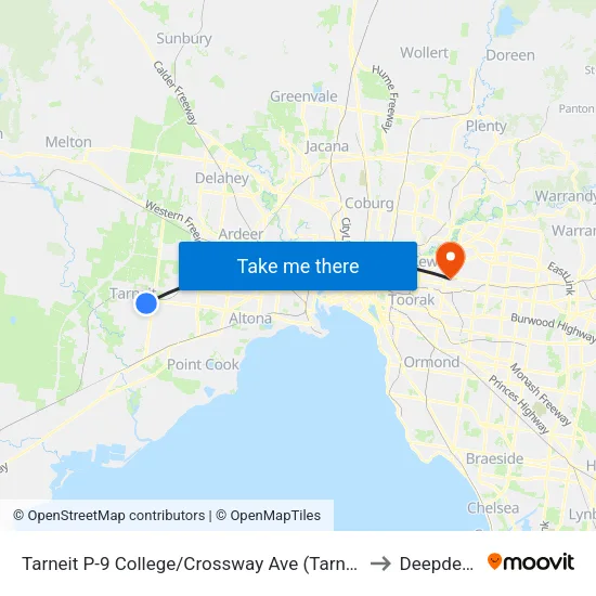Tarneit P-9 College/Crossway Ave to Deepdene map
