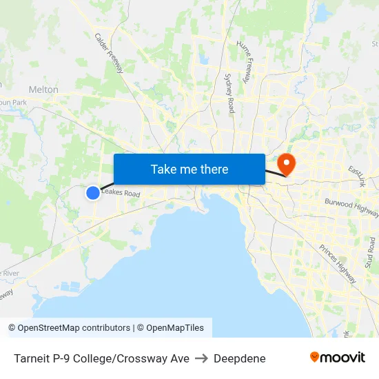 Tarneit P-9 College/Crossway Ave to Deepdene map