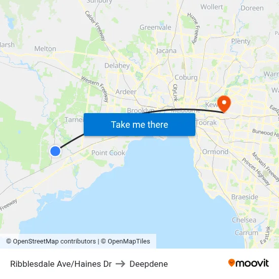 Ribblesdale Ave/Haines Dr to Deepdene map