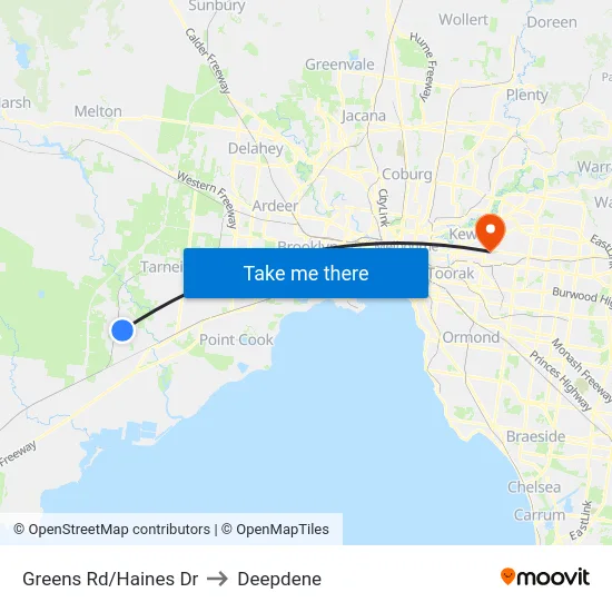 Greens Rd/Haines Dr to Deepdene map