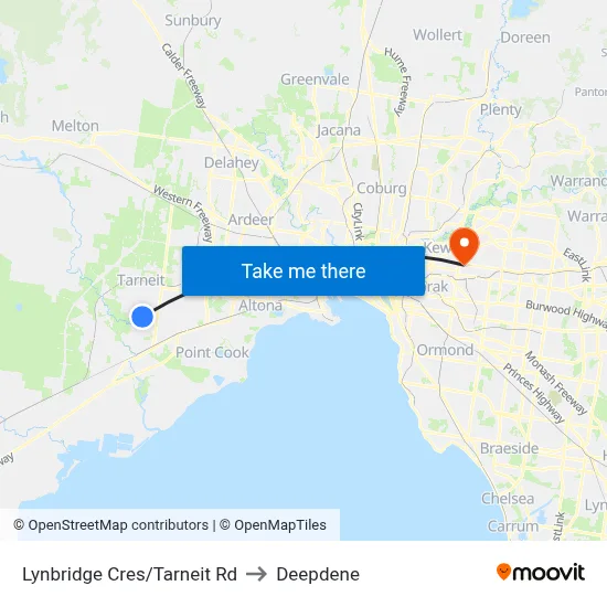Lynbridge Cres/Tarneit Rd to Deepdene map