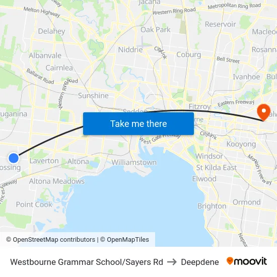 Westbourne Grammar School/Sayers Rd to Deepdene map