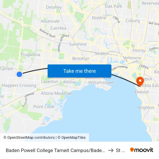 Baden Powell College Tarneit Campus/Baden Powell Dr to St Kilda map