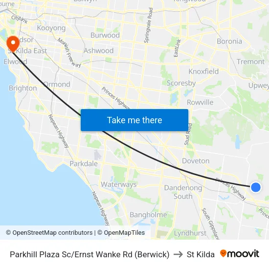 Parkhill Plaza Sc/Ernst Wanke Rd to St Kilda map