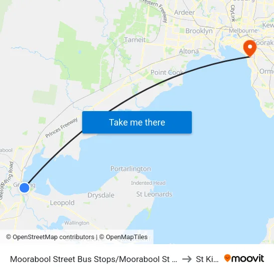 Moorabool Street Bus Stops/Moorabool St to St Kilda map