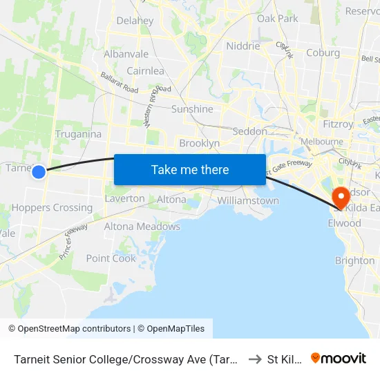 Tarneit Senior College/Crossway Ave to St Kilda map