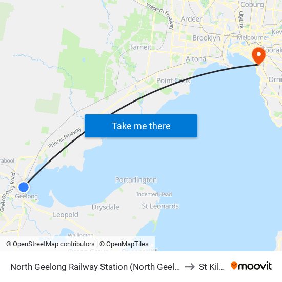 North Geelong Railway Station (North Geelong) to St Kilda map