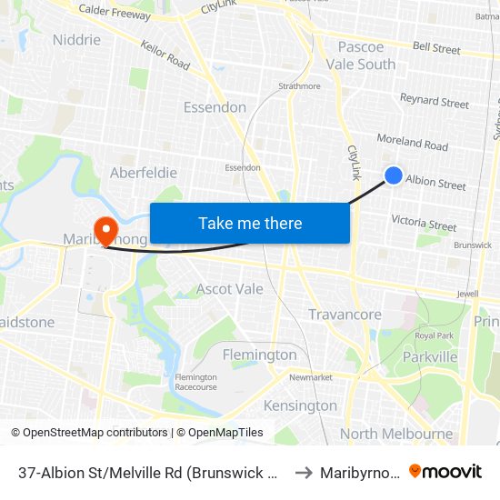 37-Albion St/Melville Rd (Brunswick West) to Maribyrnong map