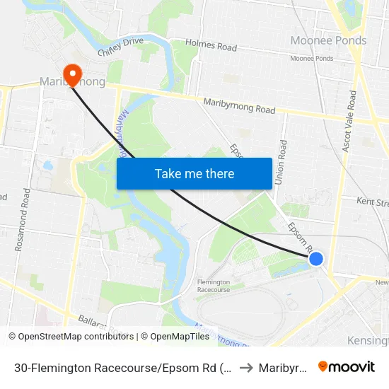 Flemington Racecourse/Epsom Rd #30 to Maribyrnong map