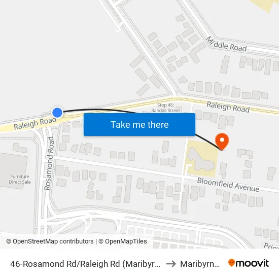Rosamond Rd/Raleigh Rd #46 to Maribyrnong map