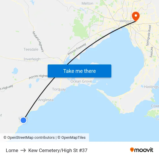 Lorne to Kew Cemetery/High St #37 map