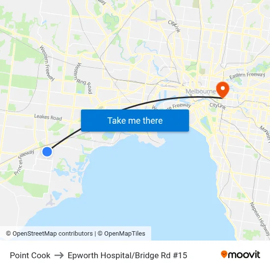 Point Cook to Epworth Hospital/Bridge Rd #15 map