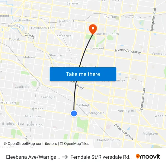 Eleebana Ave/Warrigal Rd to Ferndale St/Riversdale Rd #60 map
