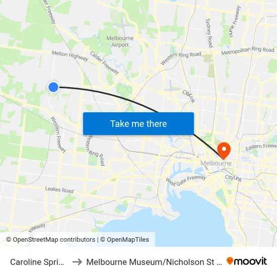 Caroline Springs to Melbourne Museum / Nicholson St #11 map