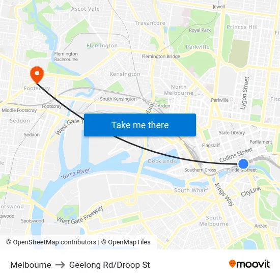 Melbourne to Geelong Rd/Droop St map