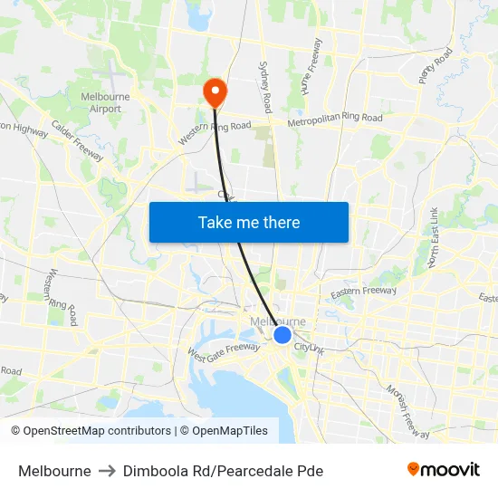Melbourne to Dimboola Rd/Pearcedale Pde map
