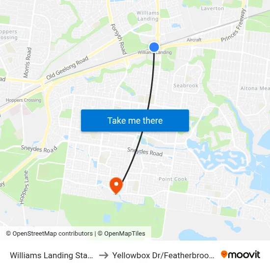 Williams Landing Station to Yellowbox Dr/Featherbrook Rd map