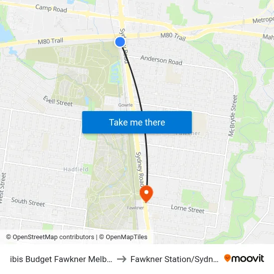 ibis Budget Fawkner Melbourne to Fawkner Station/Sydney Rd map