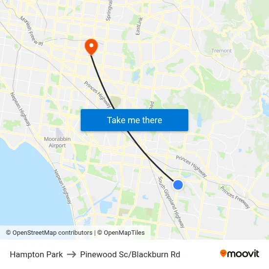 Hampton Park to Pinewood Sc/Blackburn Rd map