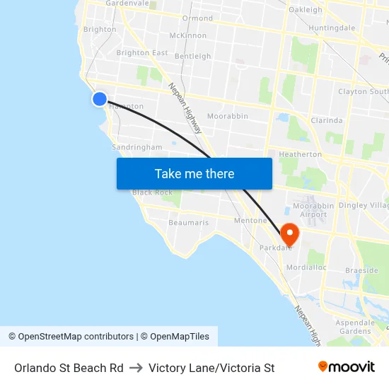 Orlando St Beach Rd to Victory Lane/Victoria St map