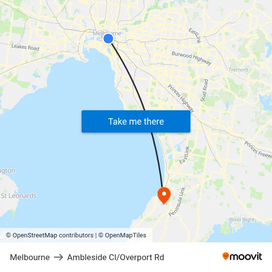 Melbourne to Ambleside Cl/Overport Rd map