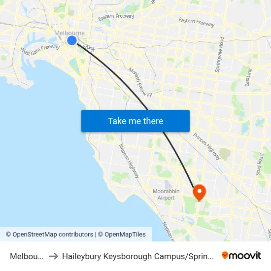 Melbourne to Haileybury Keysborough Campus / Springvale Rd map