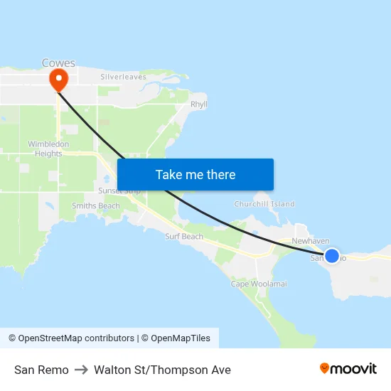 San Remo to Walton St/Thompson Ave map