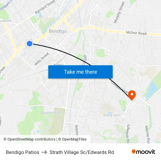Bendigo Patios to Strath Village Sc/Edwards Rd map