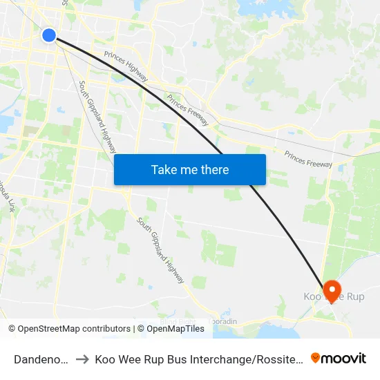 Dandenong to Koo Wee Rup Bus Interchange / Rossiter Rd map