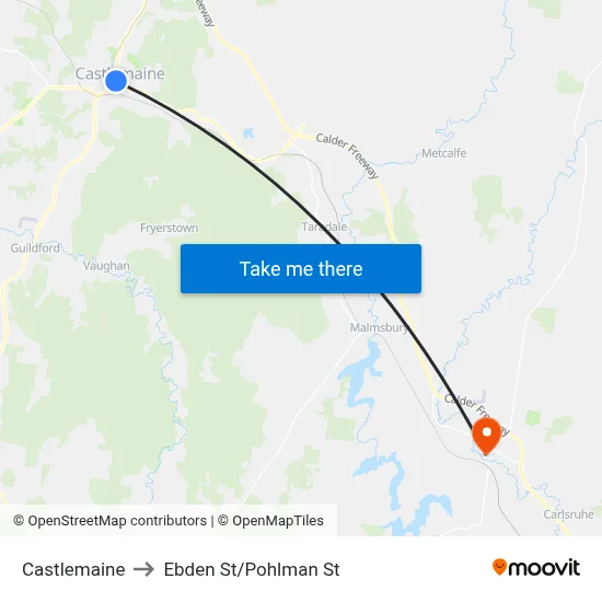 Castlemaine to Ebden St/Pohlman St map