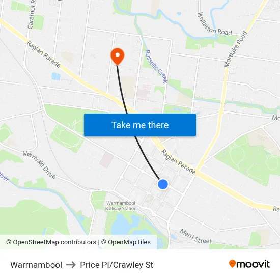 Warrnambool to Price Pl/Crawley St map