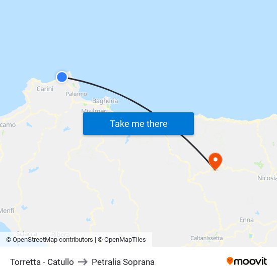 Torretta - Catullo to Petralia Soprana map