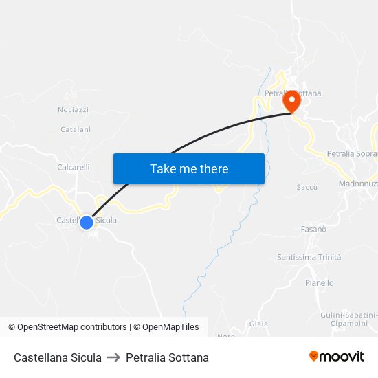 Castellana Sicula to Petralia Sottana map