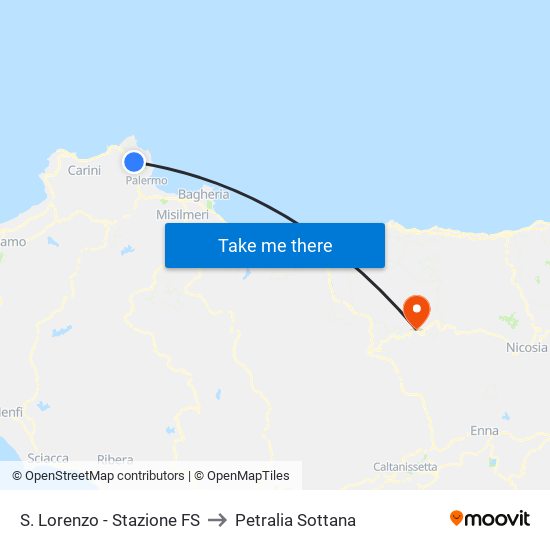 S. Lorenzo - Stazione FS to Petralia Sottana map