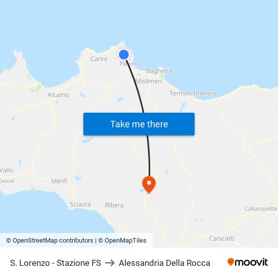 S. Lorenzo - Stazione FS to Alessandria Della Rocca map