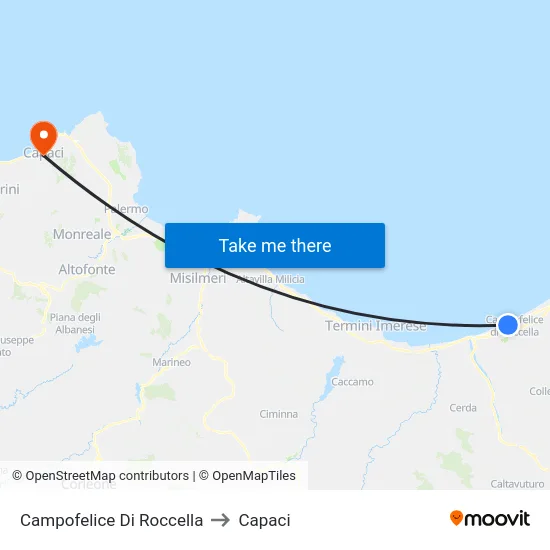 Campofelice Di Roccella to Capaci map