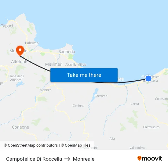 Campofelice Di Roccella to Monreale map