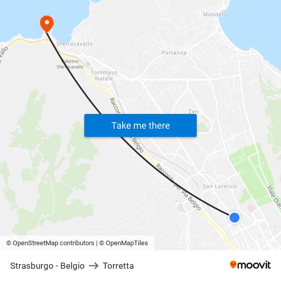 Strasburgo - Belgio to Torretta map