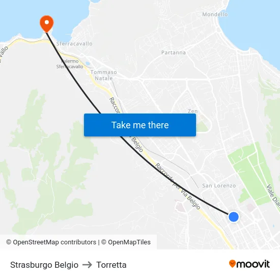 Strasburgo Belgio to Torretta map