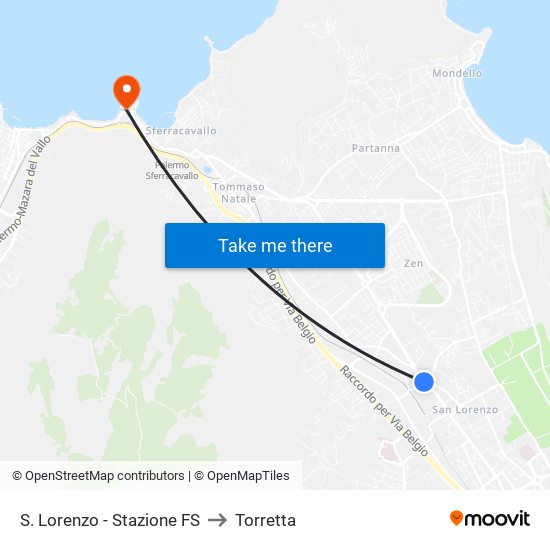 S. Lorenzo - Stazione FS to Torretta map