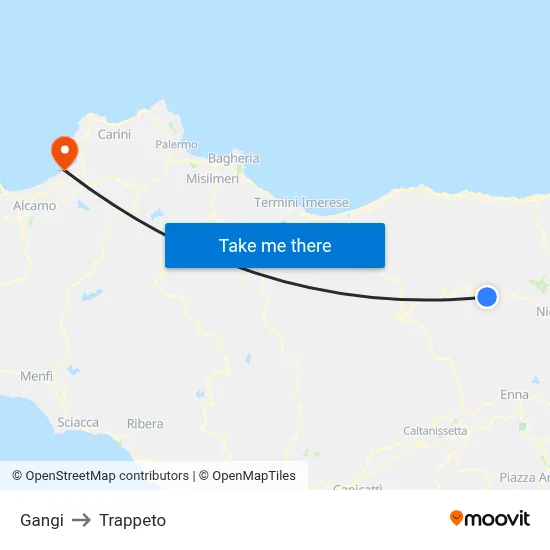 Gangi to Trappeto map