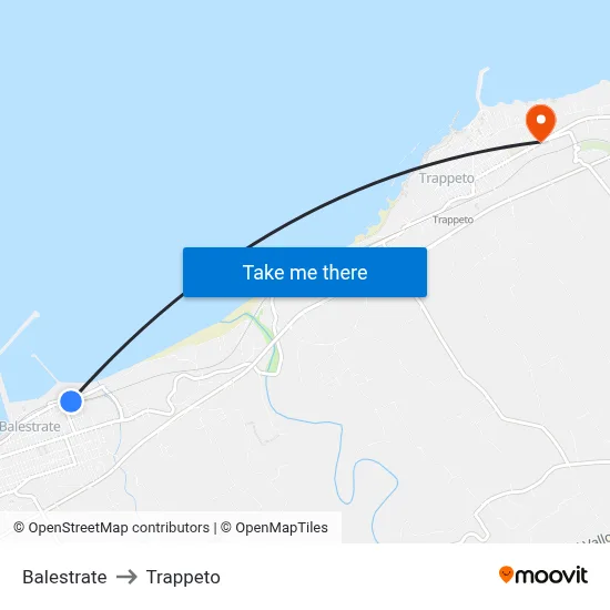Balestrate to Trappeto map